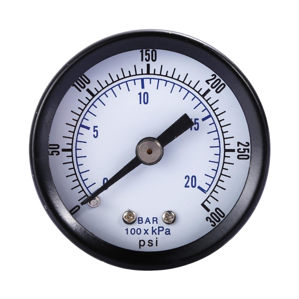 1/8 "Npt Air Manometer Druk Meetinstrumenten Vloeistof Gevulde 0-300 Psi Terug Mt 1.5" Gezicht dubbele Schaal Air Compressor