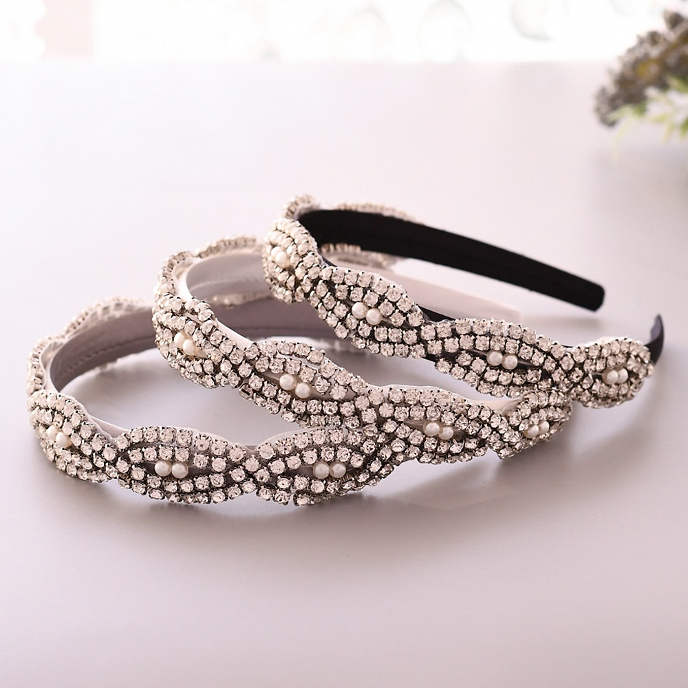 Topqueen bruiloft barokke hoofdband met strass steentjes bruidstiara hoofddeksels zilveren hoofdband met strass steentjes bruiloft haarsieraden  s293- fg