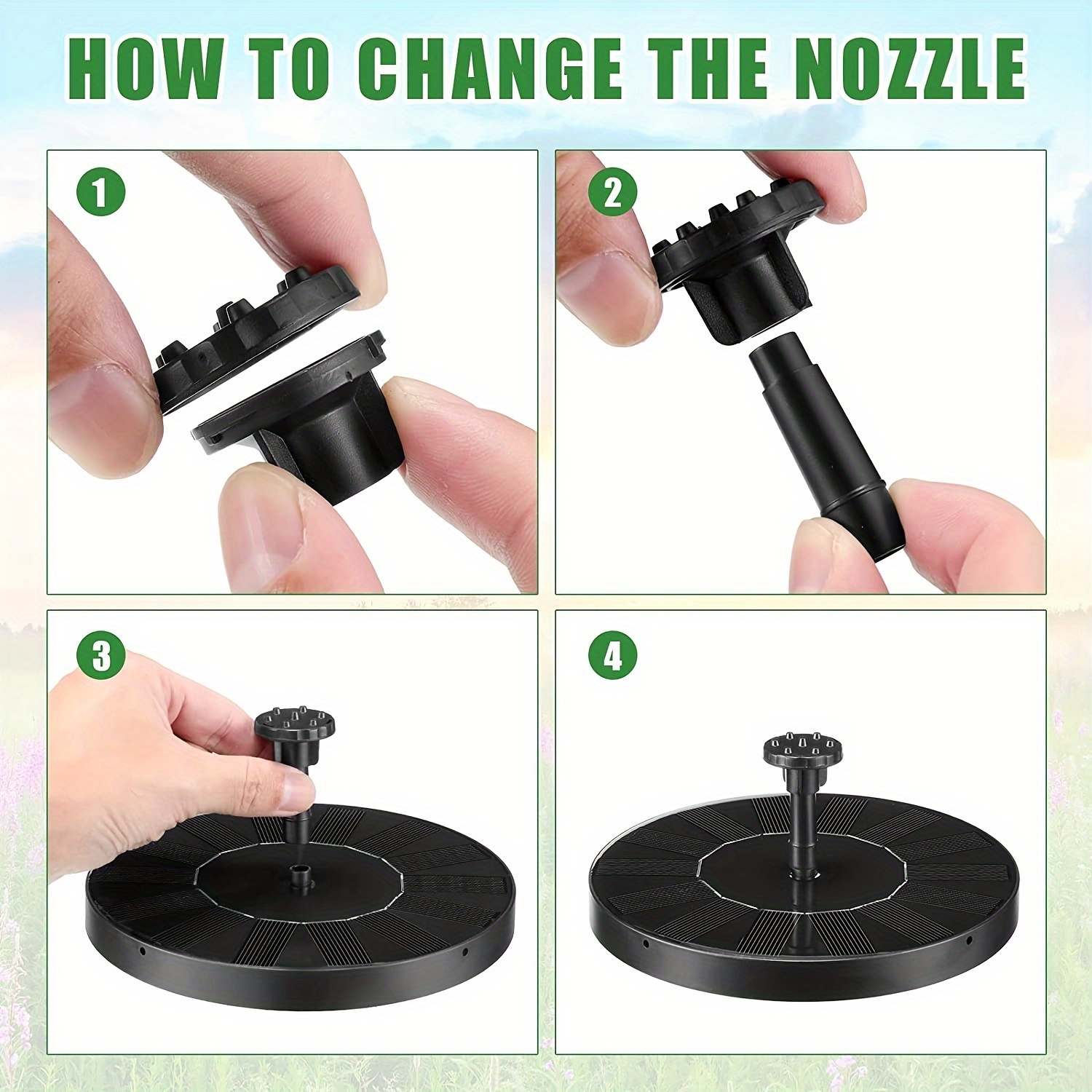 Buiten Zonne-Energie Drijvende Waterfontein Voor Vogelbad Aquarium 7V/1W Tuin Fontein Dompelpomp Tuindecoratie