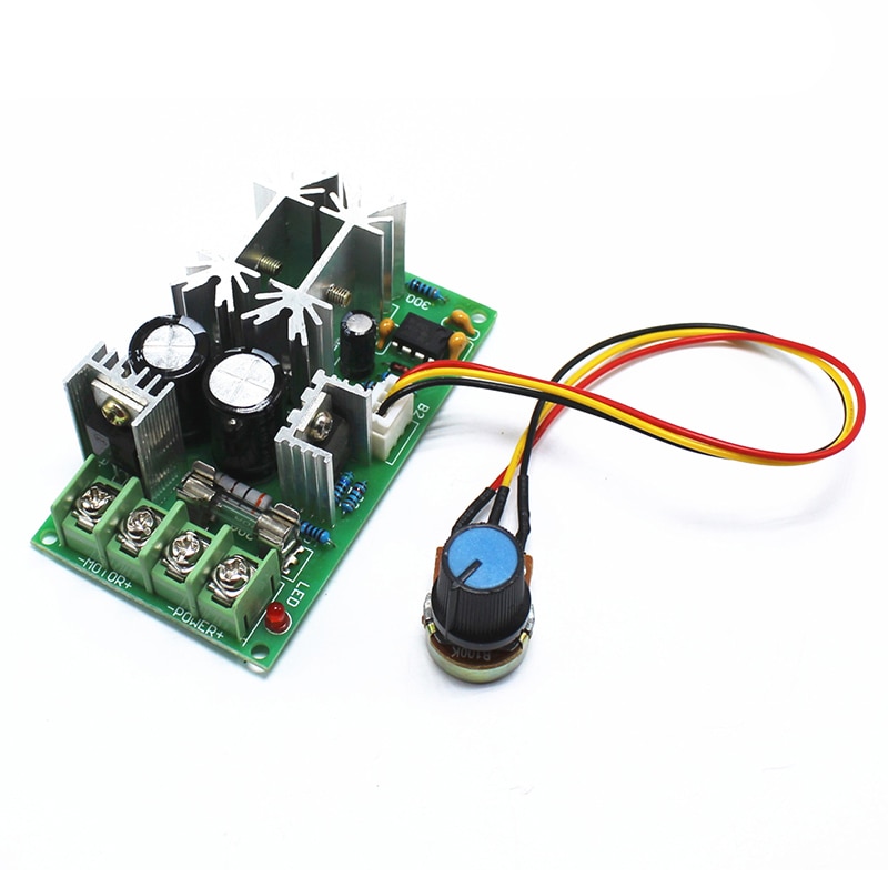 12V 24V 36V 48V DC Motor Speed Controller PWM Module 20A 200mm 25KHZ