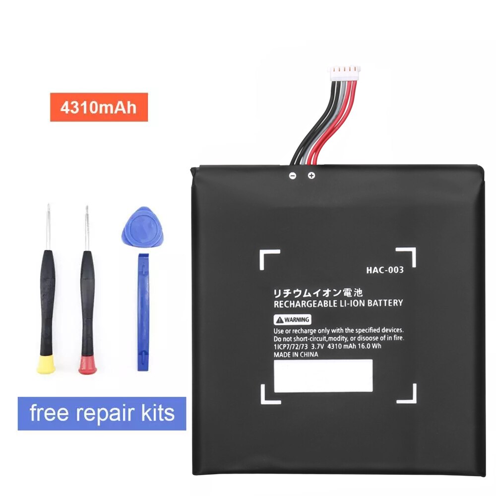 4310 mah hac -003 ladattavan akun korjaus nintend nitendo switch -konsolin ohjaimen vaihtolaturin akulle