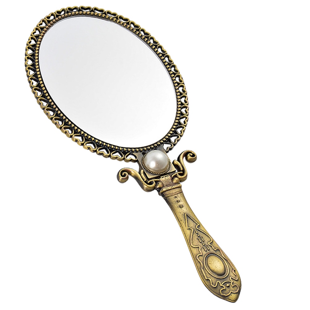 Espejo de maquillaje portátil para mujer, espejo de mano, decoración, Estilo Vintage, herramienta de maquillaje, 1 ud.