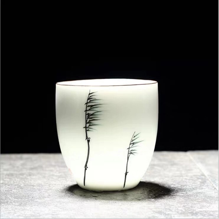 Keramische Traditionele Chinese Thee Kopjes Wit Porselein Thee Set Accessoires Kantoor Theekopjes Draagbare Retro Water Mok Drinkware: D