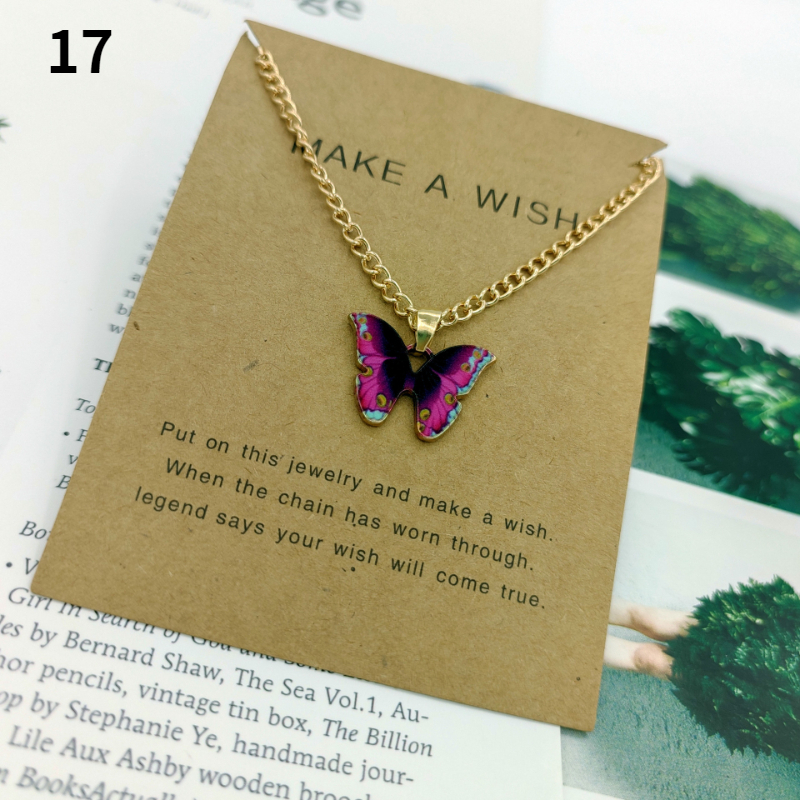 Collares con colgante de mariposa a la para mujer, collar de cadena de clavícula de insecto Multicolor Simple y dulce, accesorios de joyería para: Bronce antiguo plateado