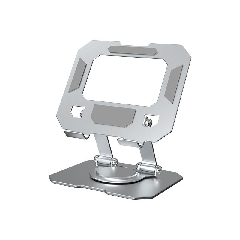 360° Multi-Func Rotating Folding Desktop Bracket for tablets phones All-metal universally compatible with iPads phones: Silver