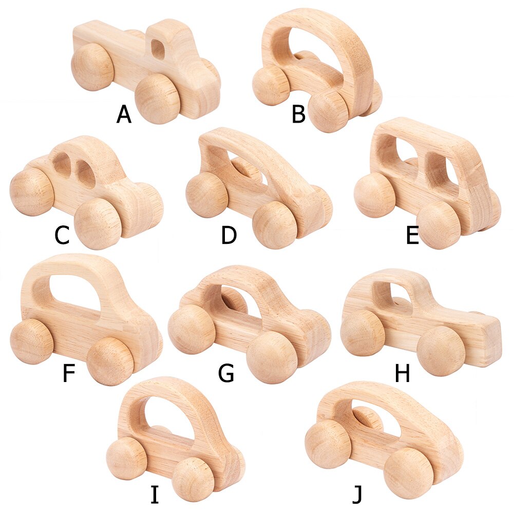 Montessori Toys Wooden Toys Wood Car Blocks Children Automobile Vehicles Car Model Baby Hand Catching Grip Toys Kids Educational