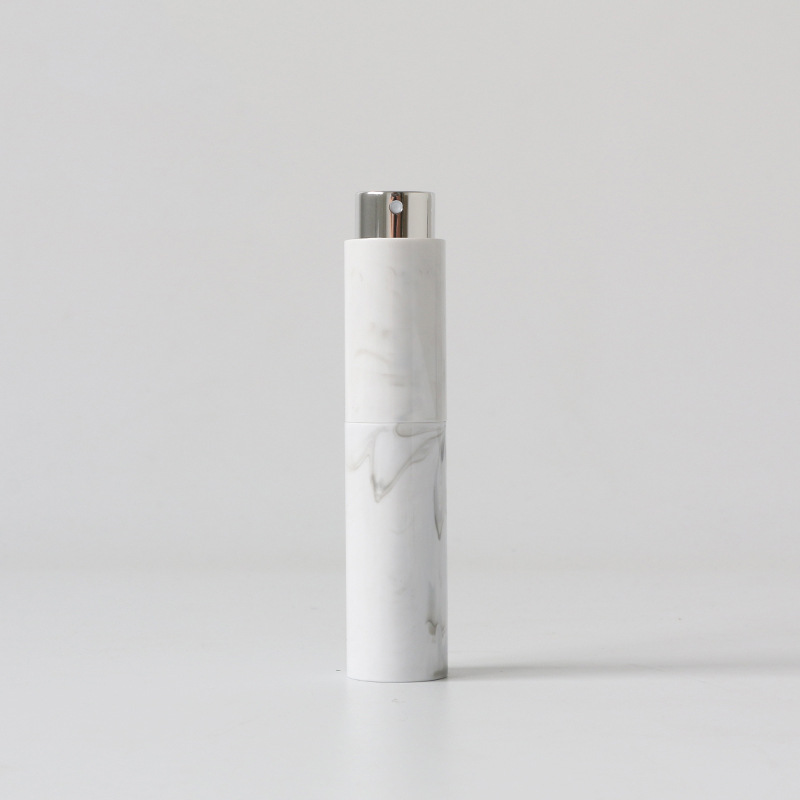 Botella de Perfume en aerosol de 10ml, cabezal giratorio de Metal y vidrio, estuche portátil de viaje recargable, tanque, boquilla de aluminio, contenedor de cosméticos, 1 ud.: Marfíl