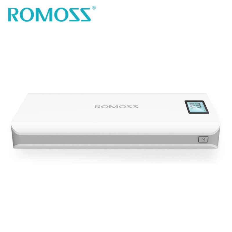 Romoss power bank 20000 mah sense 6 plus 18650 eksternt batteri backup power 2 usb output telefon oplader