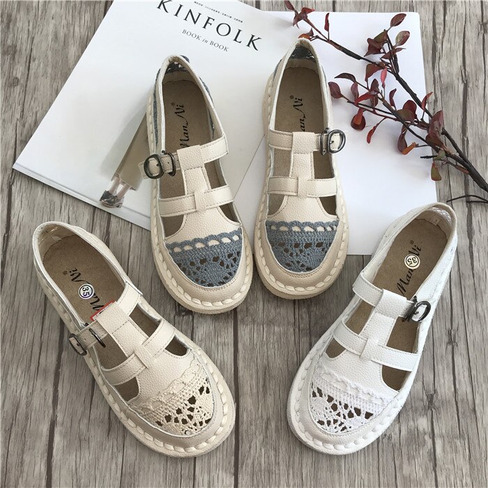 Grandes chaussures japonaises, version coréenne de l'art, chaussures simples pour femmes, plates
