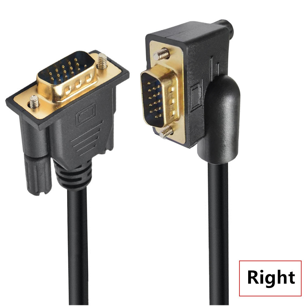 Cavo VGA 3 + 6 angolato da 90 gradi verso il basso Cavo di prolunga RGB HD da 15 spillo maschio a maschio per PC tenere sotto controllo per computer TV Proiettore 50 cm 1,5 m 3 m: Beige / <=0.5m