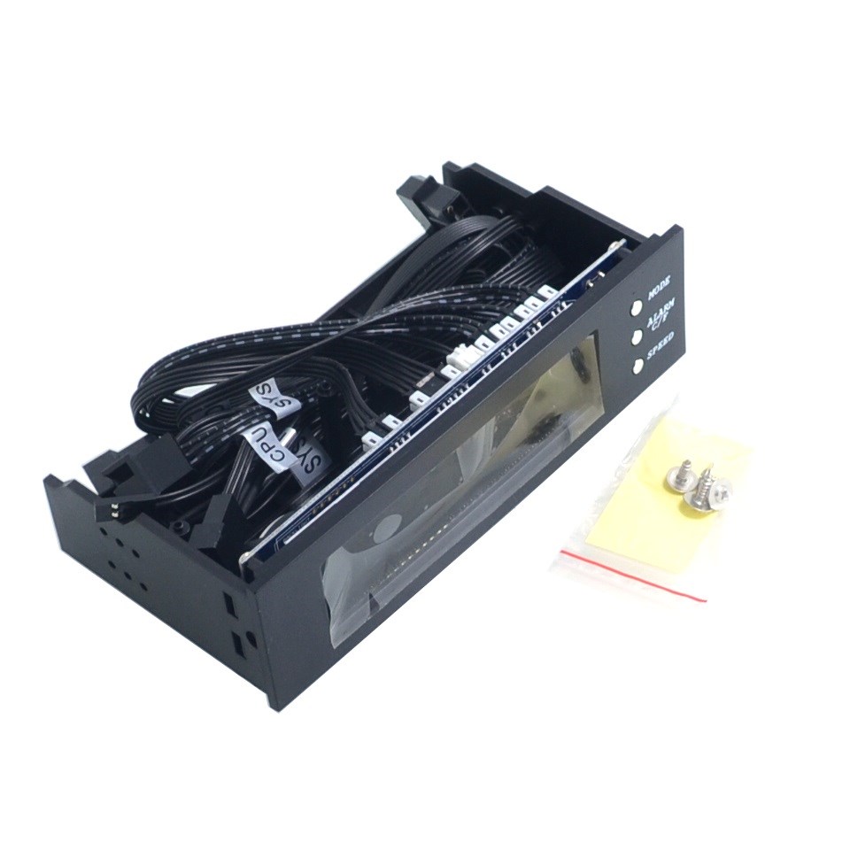5.25 tommer 12v pc computer ventilator controller 3 ventilator hastighedsregulator temperatur sensor lcd digitalt display frontpanel til pc