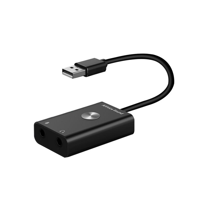 3-in-1 3.5mm USB Converter Sound Card Adapter Translator AI Smart Voice To Text Translator Search Support 24 Languages
