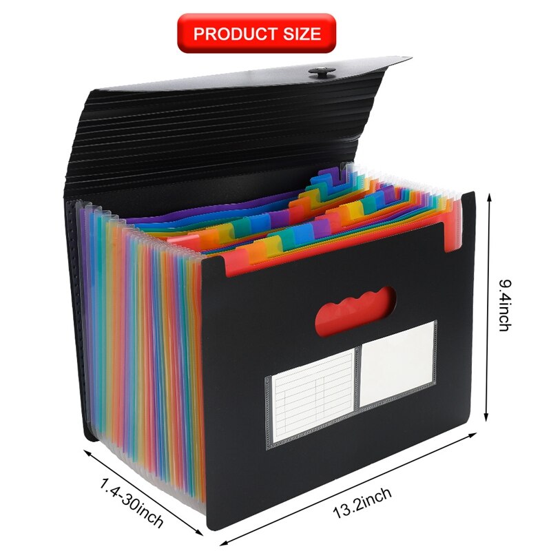 Protable With Cover 24 Layer Expanding File Folder Office Organizer Document Holder Bag File Case Document Box Stationery Box: Default Title