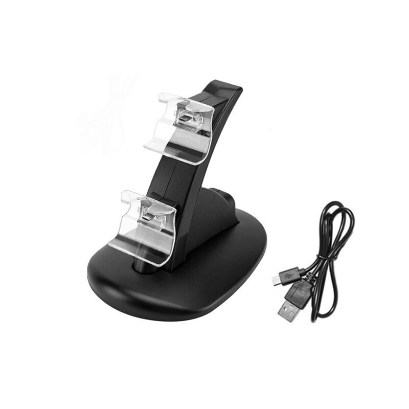 Led Dual Usb Opladen Lader Dock Stand Cradle Docking Station Voor-Xbox One S X Slim Game Gaming Console controller: Black