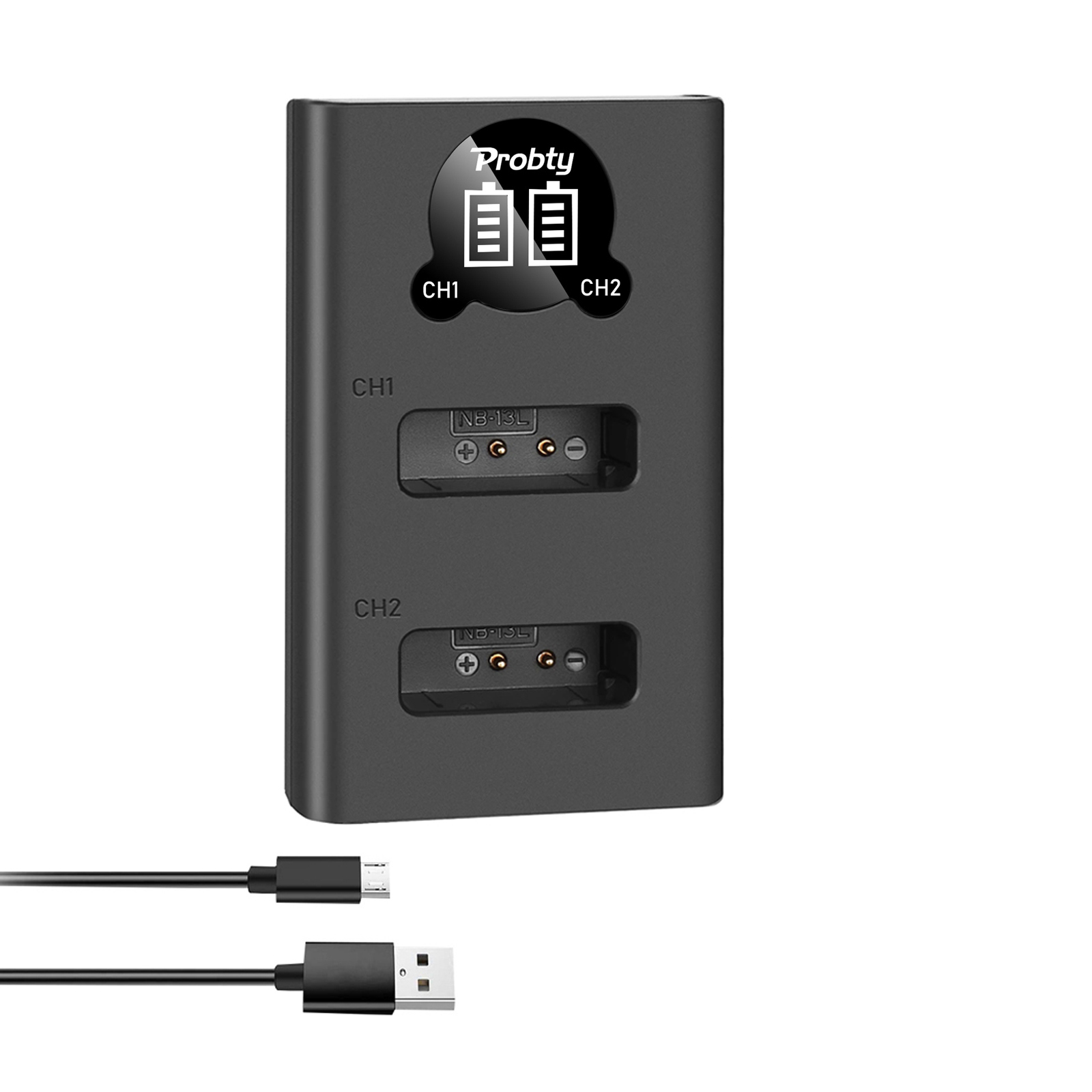 Batería NB-13L NB13L NB 13L de 1600mAh + cargador USB LED para baterías Canon G7 X Mark II G7X G5 X G5X G9 X G9X SX620 SX720 HS: Verde
