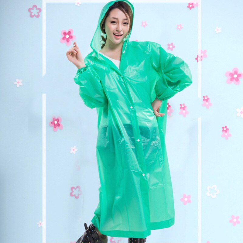 Chubasquero Impermeable para mujer, Capa de capas impermeables transparentes, Poncho Impermeable para ciclismo, Capa de lluvia: green