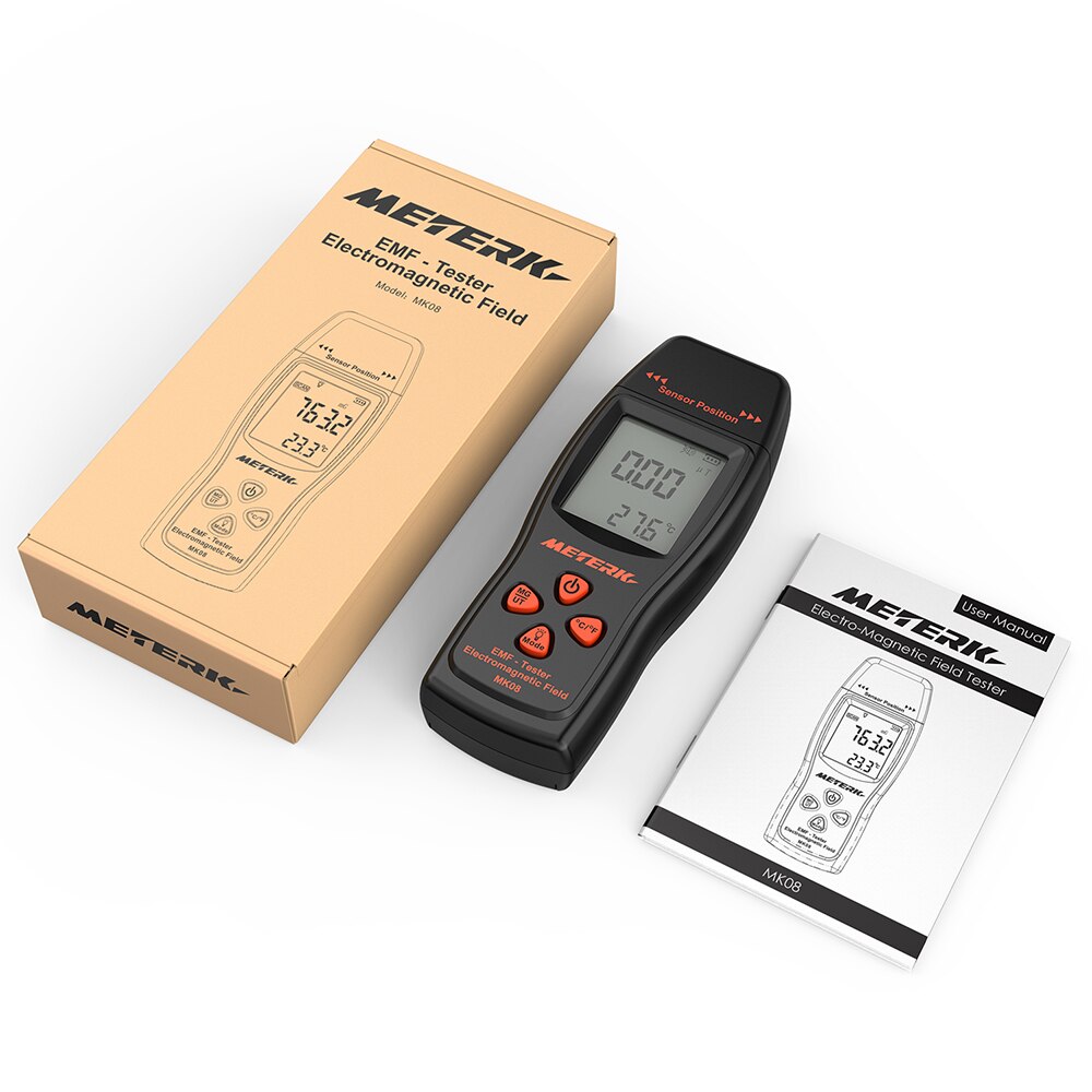 Emf meter håndholdt mini digital lcd emf detektor feltmåler elektrisk felt stråling og magnetfelt emission detektor