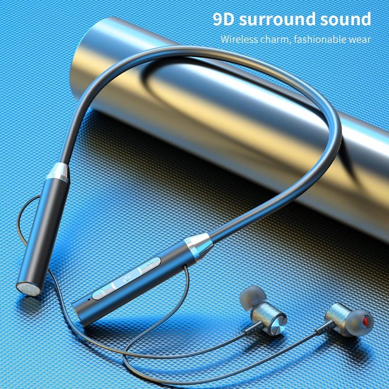 YD08-2 Bluetooth 5.0 Plug-In Kaart Opknoping Hals Headset Magnetische Sport Ultra-Lange Levensduur Batterij In-Oor bluetooth Headset Oortelefoon