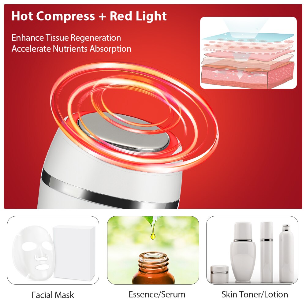 LED Thérapie Photonique Sonique Vibration Anti-Rides Traitement Anti-Vieillissement Soins De La Peau Dispositif de Beauté Massage Du Visage Rejuvena