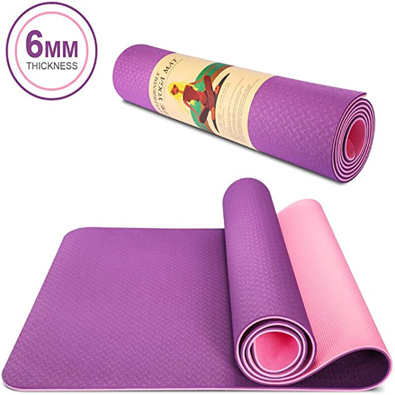 Esterilla antideslizante de Tpe de dos colores, 183x61cm, para Yoga, deportes, gimnasio, Ejercicio en casa, estera ecológica insípida, buena eesiliencia