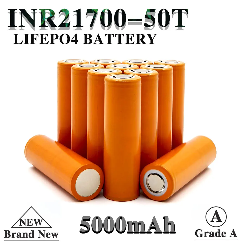 Batería de iones de litio recargable de 3,7 V -21700 Batería de iones de litio de 5000 mAh para iluminación solar, baterías y linternas