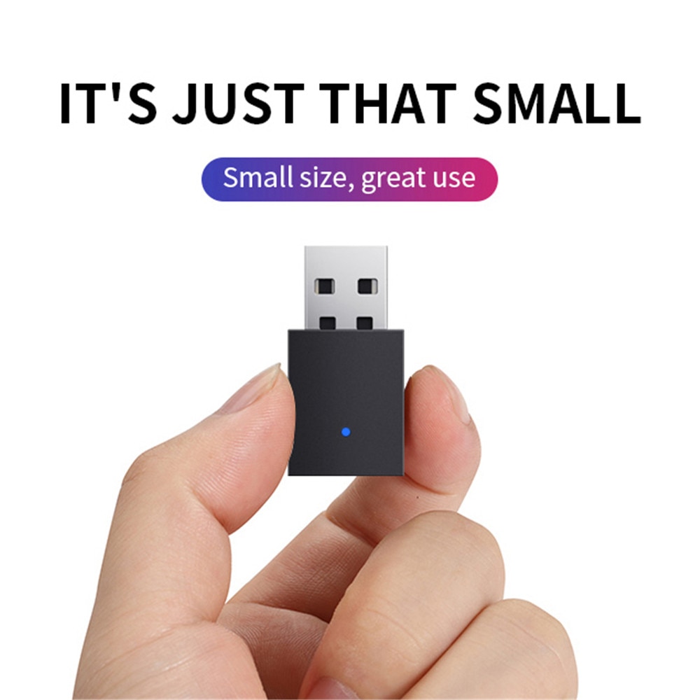 Kebidu Wireless Bluetooth 5.0 Mini USB Adapter for Speaker Headset Bluetooth Music Audio Transmitter For Computer