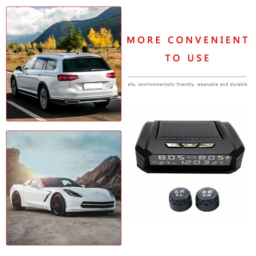 S-02A 6 Wheel Truck Tire Pressure Monitor Wireless Tire Pressure Monitor Portable Solar Tire Pressure Monitor