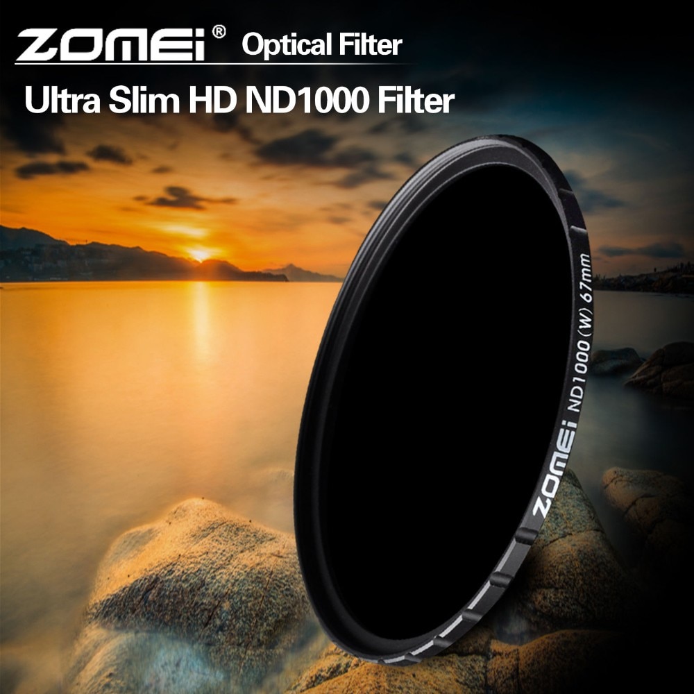 ZOMEi Pro Optical Glass 10-STOP 52/58/67/72/77/82mm Ultra Slim HD Multi-coated ND1000 Neutral Density filter for DSLR camera