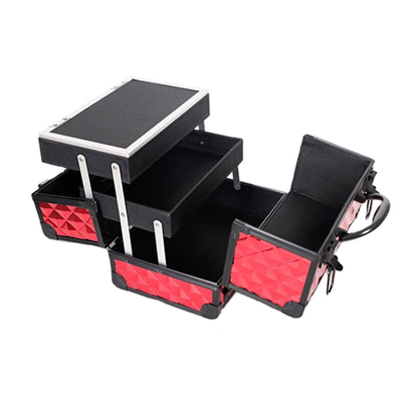 Professionelle Aluminium Legierung Make-Up Box Organizer Reise Kosmetische Fall Nagellack Schmuck Lagerung Box Schönheit Organisation