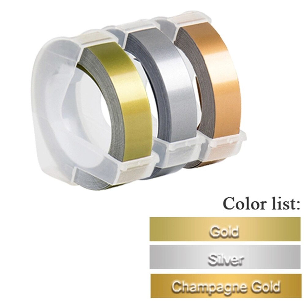 3Rolls 3D Embossing Label Tape white on Clear Transparent 9mm*3m for DYMO 12965 1880 Label Printer and MOTEX E-101 label maker: 3Pcs Mix Color Set N