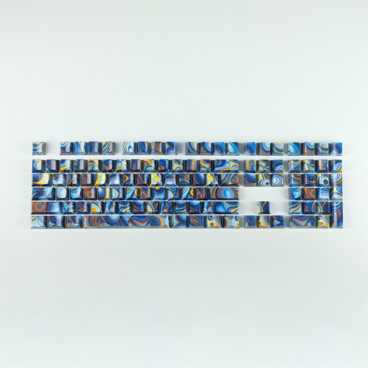 Enamel Agate Starry Sky ABS Keycaps OEM Profile UV Bright Side Water Transfer Printing For Cross MX Switches Mechanical Keyboard: Default Title