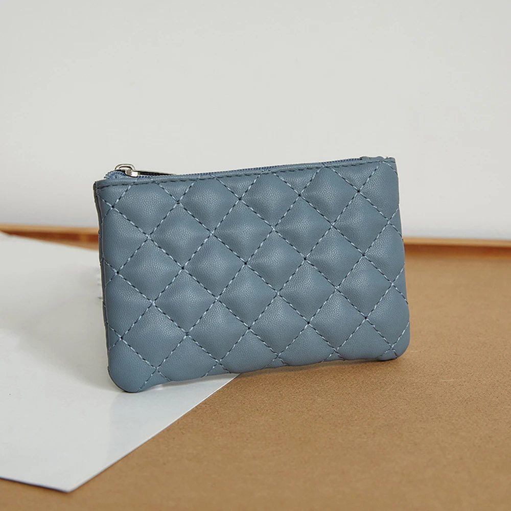 Karten Halfter Aufbewahrung tasche Münz tasche Schlüssel beutel ultraleichte einfarbige weiche Raute gestickte tragbare Brieftasche Monedero Cartera: Gold