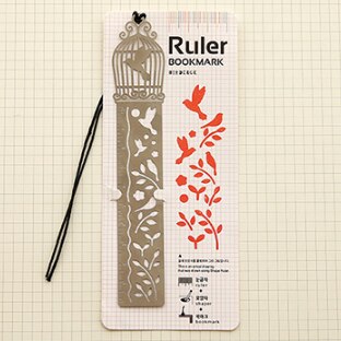 Marcapáginas de Metal hueca de jaula de pájaro creativa caballo, regla de manualidades, útiles escolares para estudiantes,: Birdcage