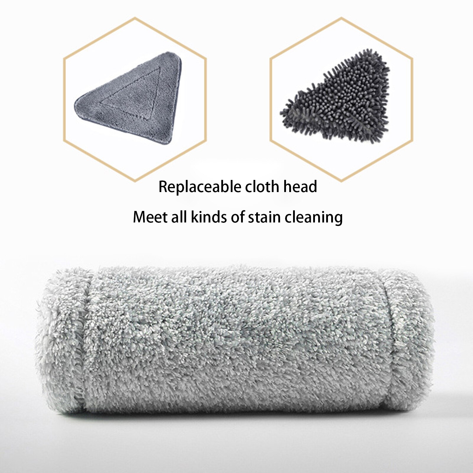 Fregona triangular multifuncional para vagos, mopa de polvo, mopa atrapapolvo de uso doméstico, mopa de limpieza ajustable para ventana de coche con paño de repuesto