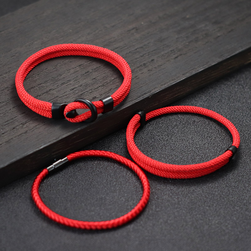 conjunto de pulsera de 3 uds para hombre, brazalete de cuerda de quilla roja de la suerte, pulsera de tela náutica para surfista, accesorios de ocio, para él, joyería