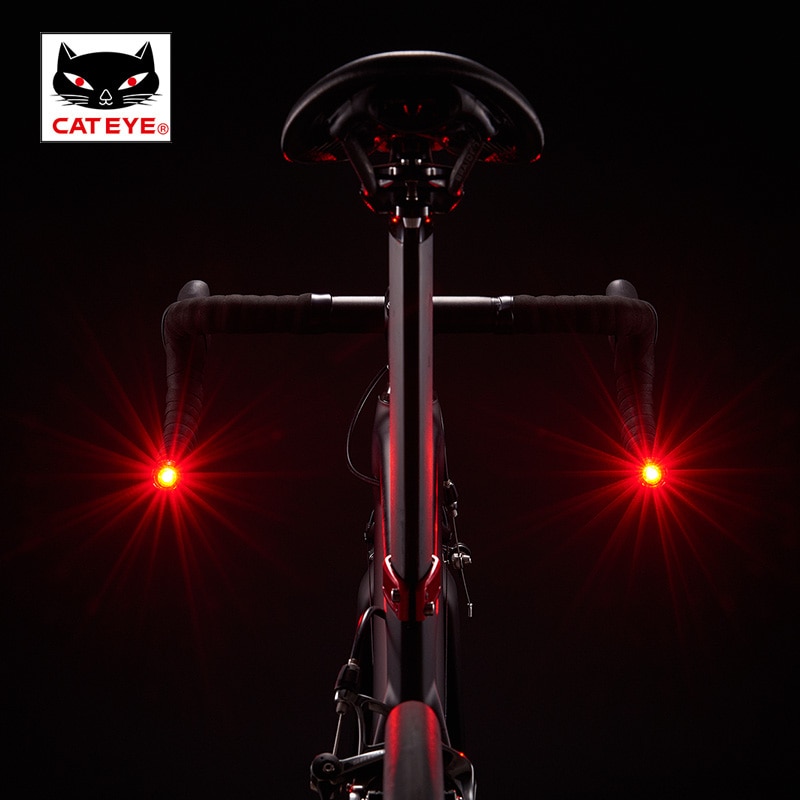 CATEYE 2PC Bicycle Barend Light Cycling Bar Plug Safety Lights Rode Bike Handlebar Bar End Warning Flash Lights Lamp Accessories