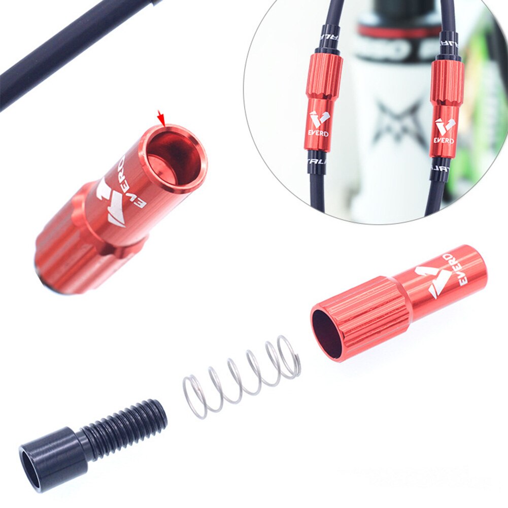 2pcs Bike Gear Cable Adjuster Ferrules Inline Gear Derailleur Length Screw Barrel MTB Bicycle Aluminum Alloy CNC Regulators