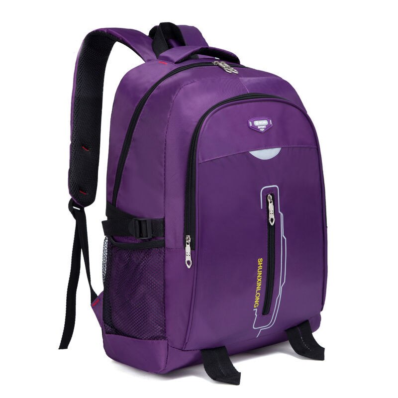 Waterdichte Nylon Schooltassen Voor Tiener Jongens Meisjes Rugzak Mannen Grote Capaciteit Hoge Student Schooltas Vrouwen Bookbags Tiener Zwart: Paars
