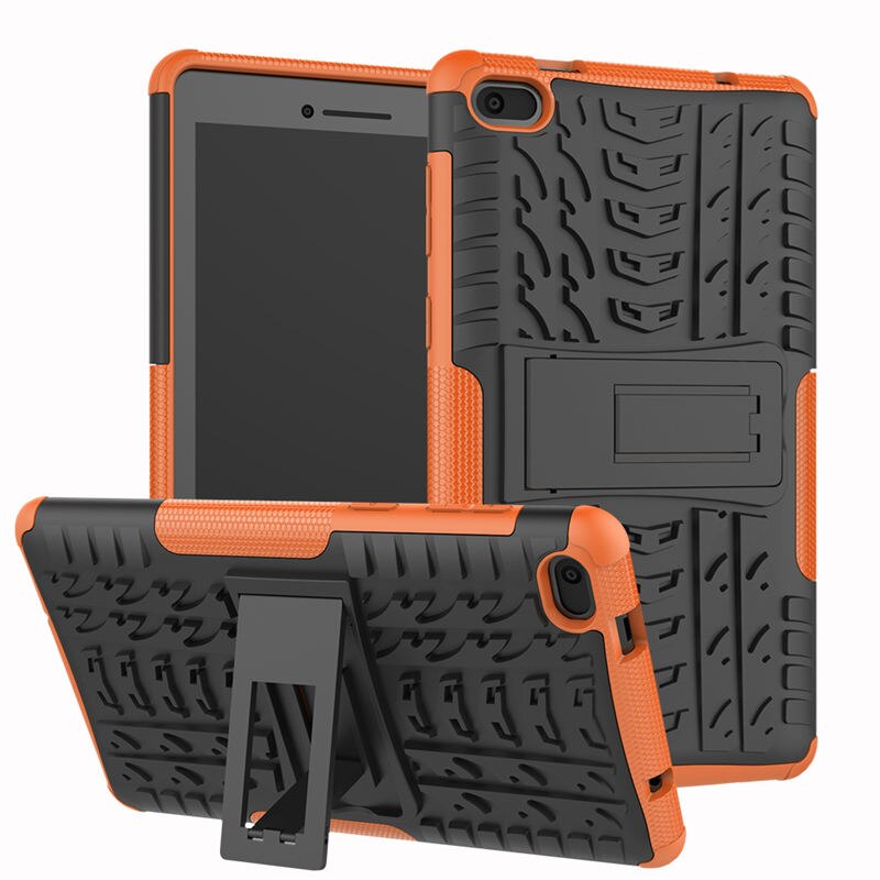 Case For Lenovo Tab E7 E 7 TB-7104F TB-7104 7.0 inch Cover Heavy Duty 2 in 1 Hybrid Rugged Durable Funda Tablet Stand Shell Capa: Orange