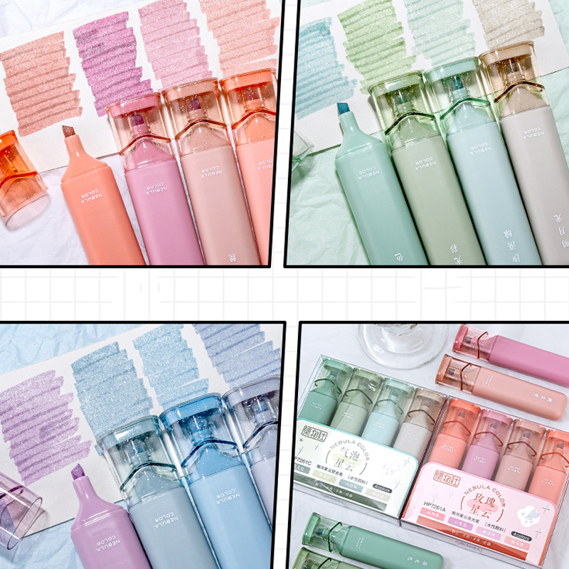 4 pièces/ensemble de stylos fluorescents, marqueurs visuels et de grande capacité pour le marquage et le marquage dans les manuels