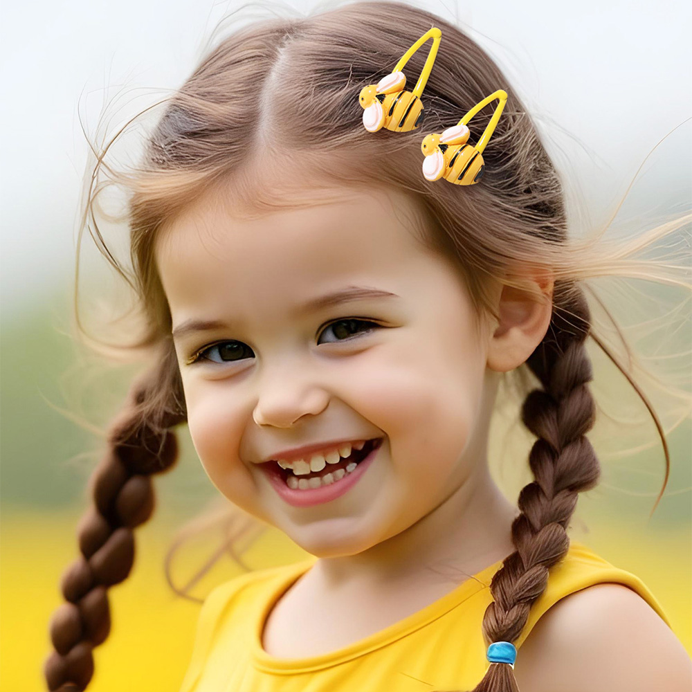 8-delige set schattige bijen haarclips voor meisjes, mini bijen decoratie strik haarclips, klik haarclips en haarbandjes set haaraccessoires