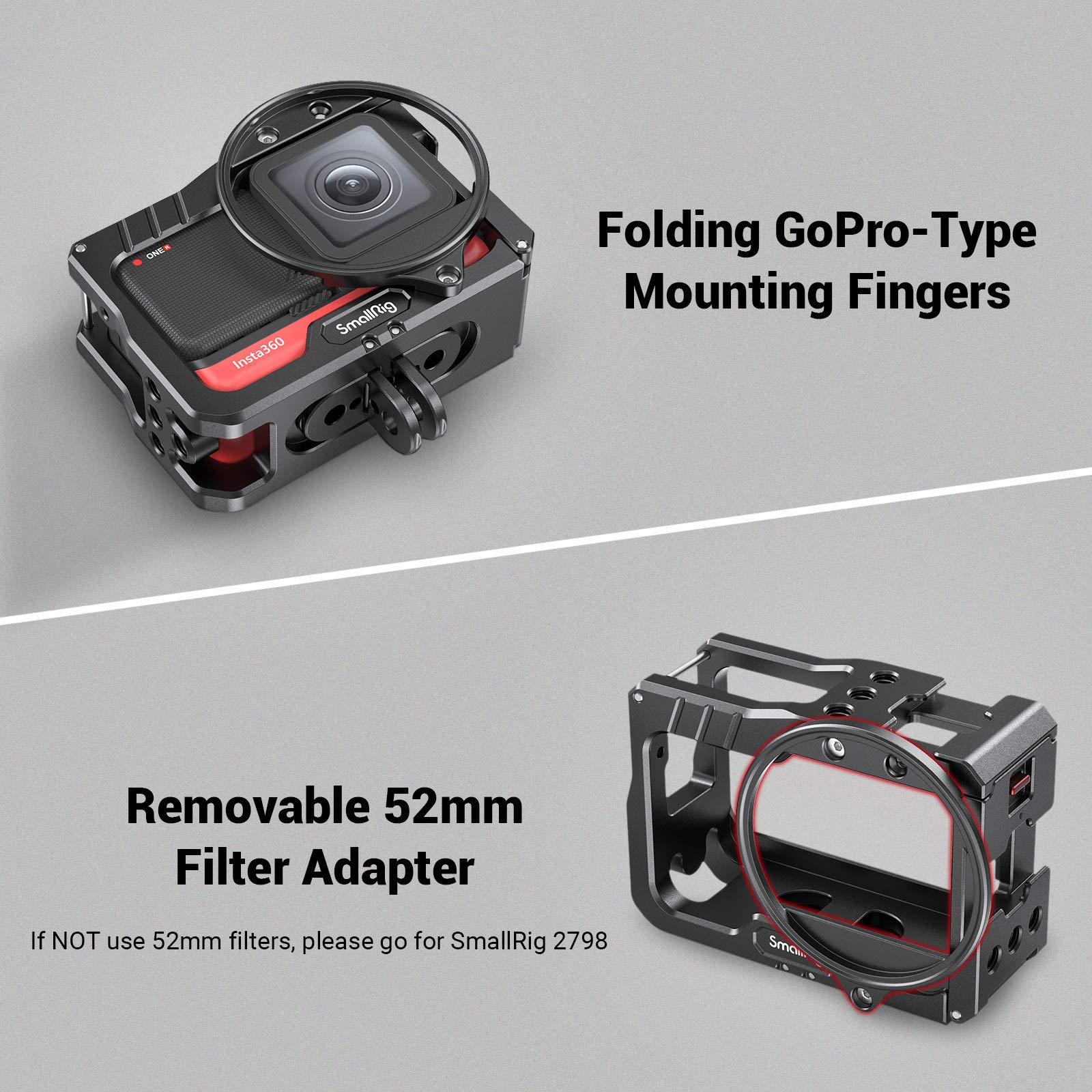 SmallRig Vlog KäFeige und 52mm Filter Adapter für Insta360 EIN R 4K Auflage Kamera KäFeige Video Schießen Stativ vlooging Unterstützung 2901