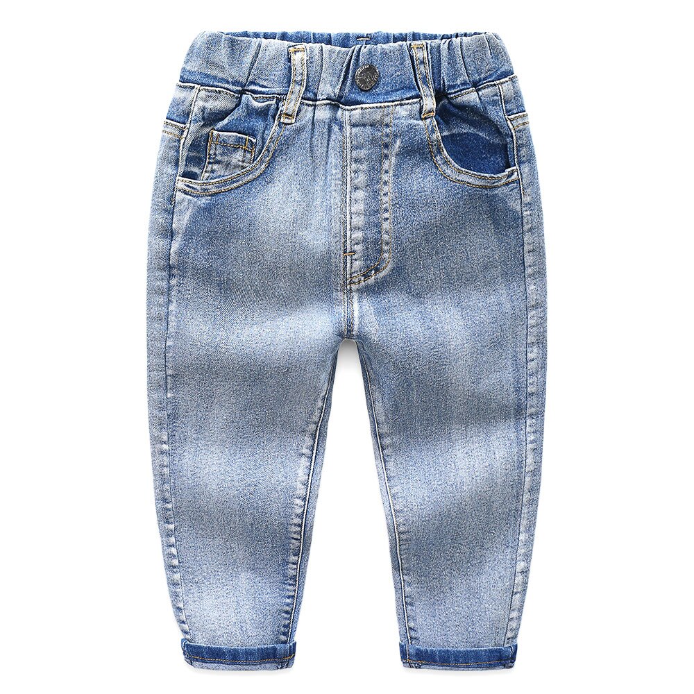 Kinderen 3 kleuren jeans lente & zomer stijl denim broek katoenen broeken voor baby jongens & meisjes, kinderkleding 2-7y: Hemelsblauw / 2t