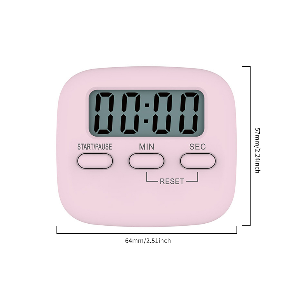 Magnetic Digital Timer ，Digital Kitchen Timer, Cooking Timer, for Cooking Baking Sports (Battery not Included): Pink