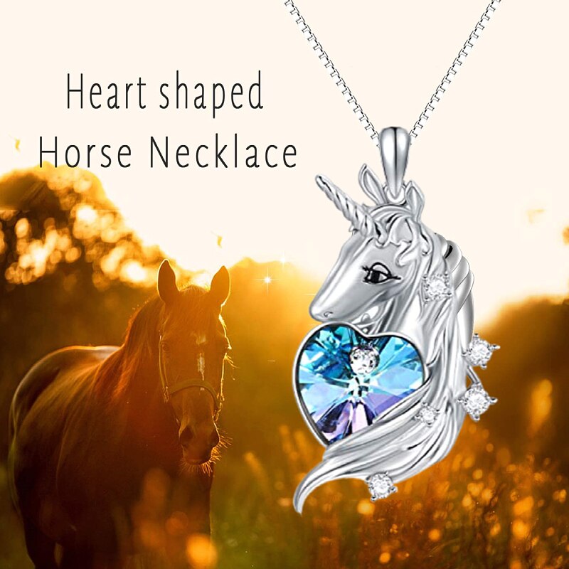 Collier avec pendentif licorne en cristal pour femmes, classique, , accessoires d'animaux mignons, d'anniversaire, de fiançailles