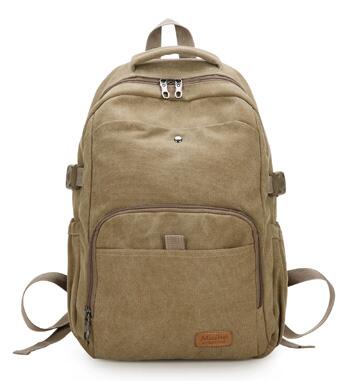 Chuwanglin Casual Canvas Rugzak Unisex School Rugzakken Zakelijke Laptop Tas Grote Capaciteit Reistassen Mannelijke Tas S9878: Khaki