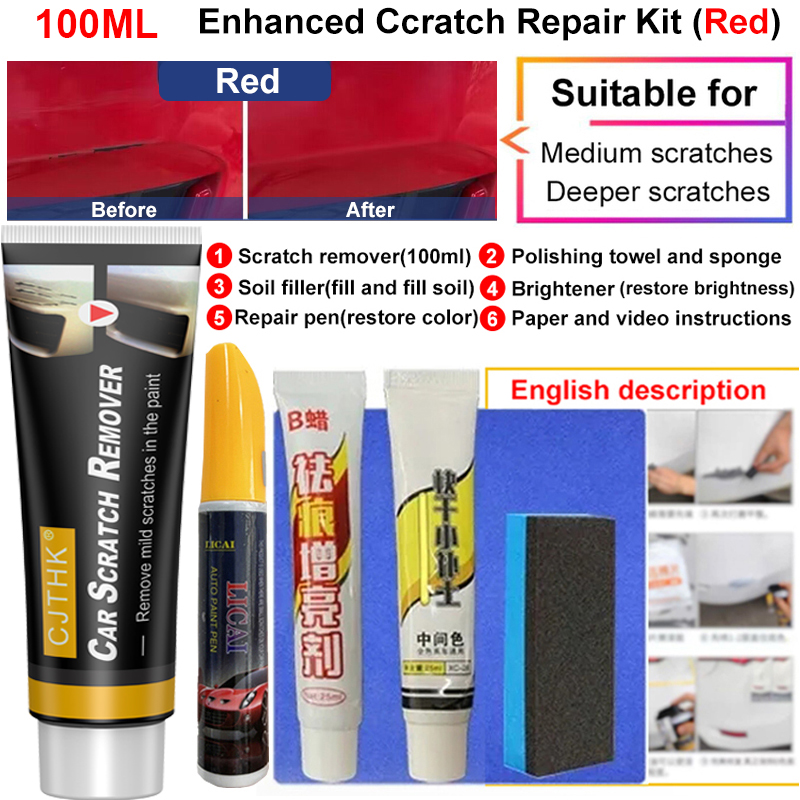 Auto Kras Remover Verf Care Tools Auto Swirl Remover Krassen Reparatie Polijsten Auto Body Slijpen Compound Anti Kras Wax: Oranje