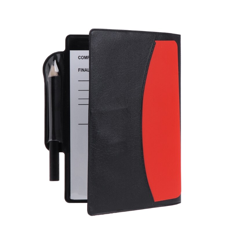 Sport Voetbal Scheidsrechter Portemonnee Notebook Met Rode Kaart En Gele Kaart