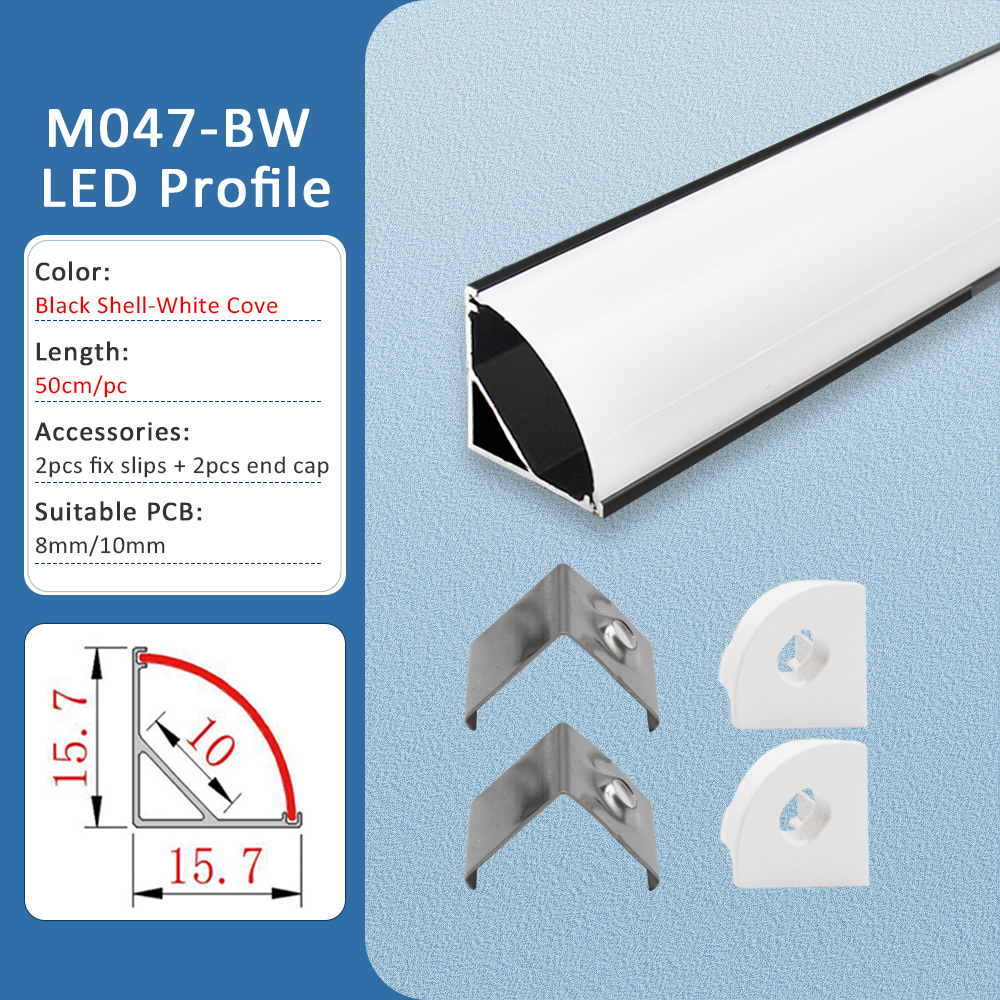 LED Strip Aluminum Profile 50CM Recessed Surface Mounted Aluminium Channel with Diffuser PC Cover for 8mm 10mm Linear Lighting: Red / Orange