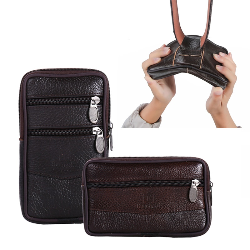Sac de taille pour hommes fermeture éclair téléphone portable sac portefeuille étanche ceinture d'usure horizontale et verticale monocouche hommes taille sacs sac à main